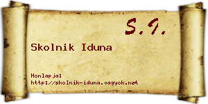 Skolnik Iduna névjegykártya